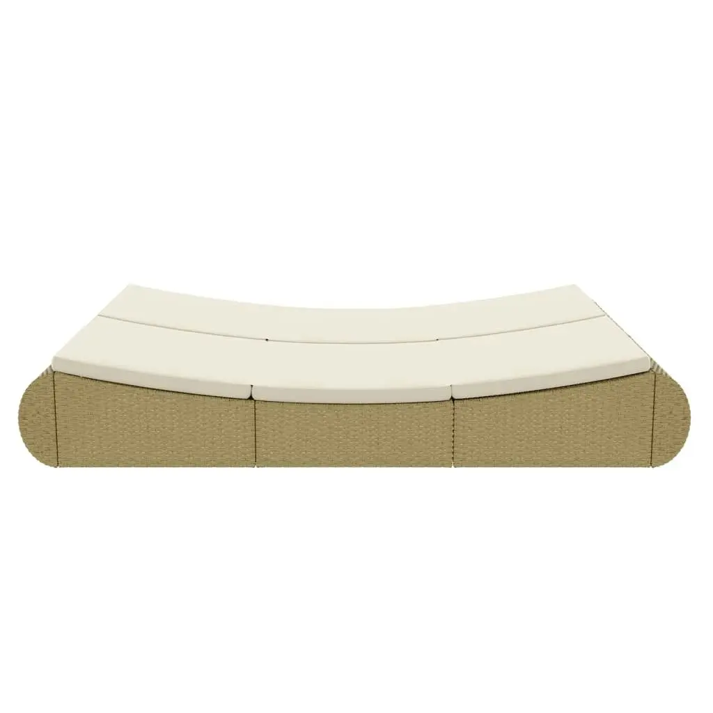 Outdoor Lounge Bed Poly Rattan Beige 42887