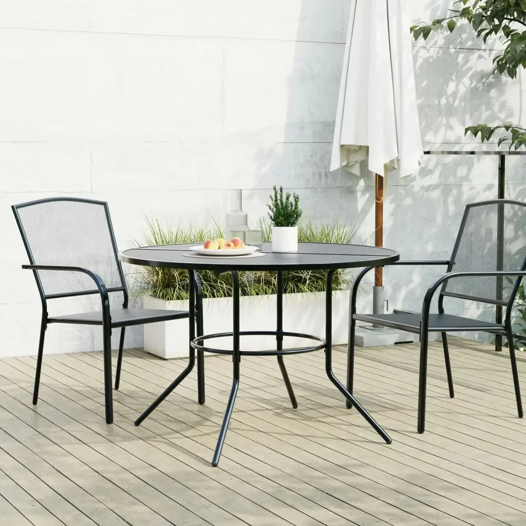 Patio Table Round Anthracite Ø110x72.5 cm Powder-coated Steel 4009264