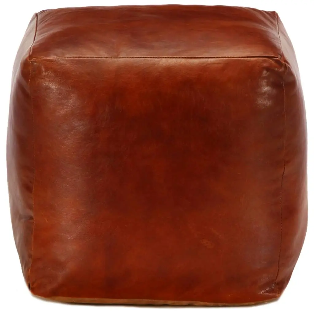 Pouffe Tan 40x40x40 cm Genuine Goat Leather 248126