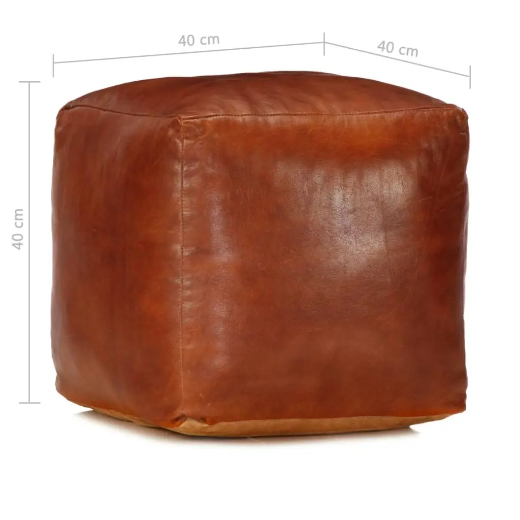 Pouffe Tan 40x40x40 cm Genuine Goat Leather 248126