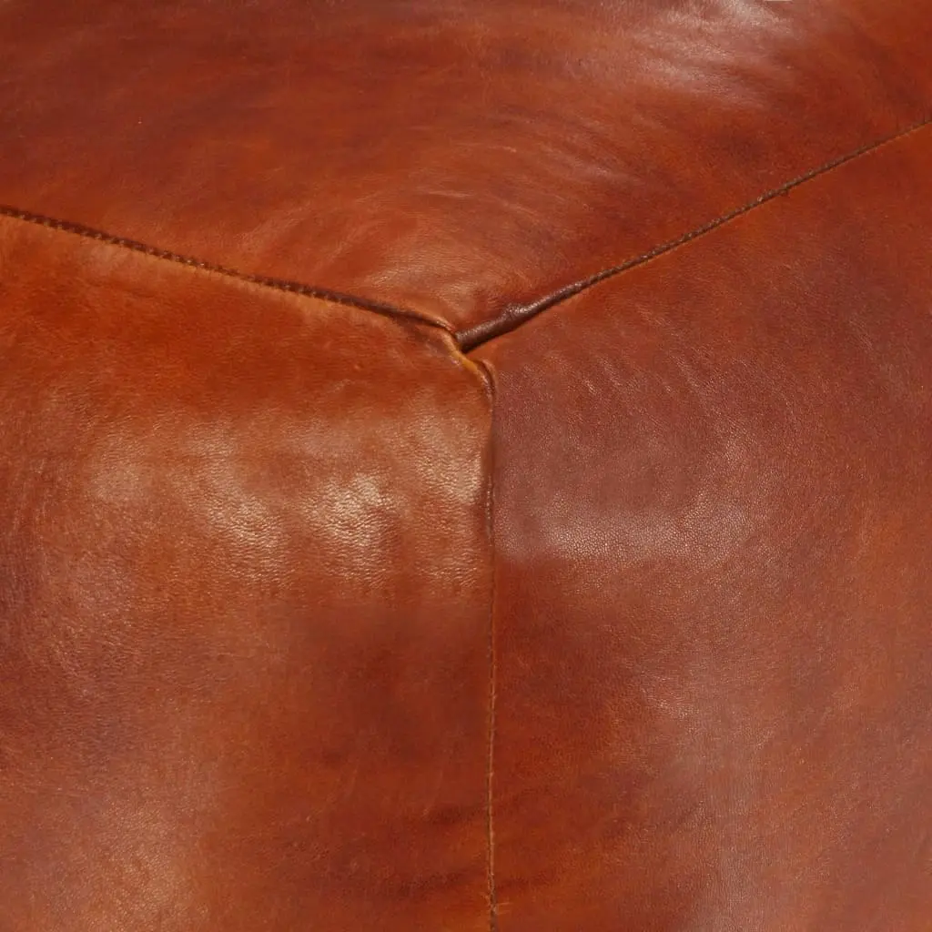 Pouffe Tan 40x40x40 cm Genuine Goat Leather 248126