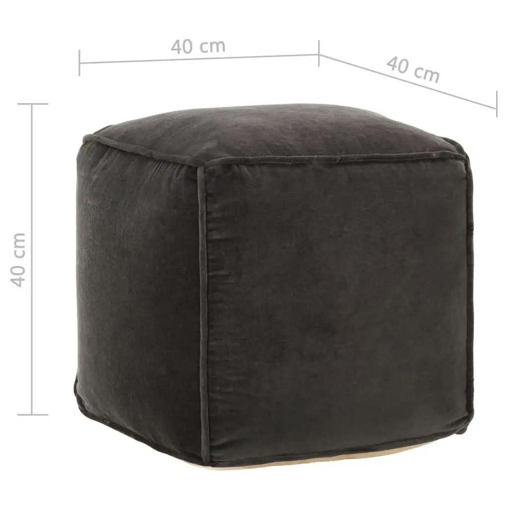 Pouffe Cotton Velvet 40x40x40 cm Anthracite 284027