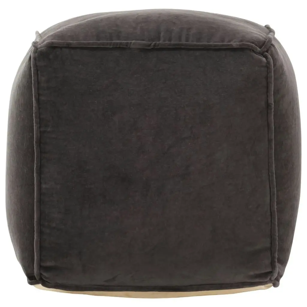 Pouffe Cotton Velvet 40x40x40 cm Anthracite 284027