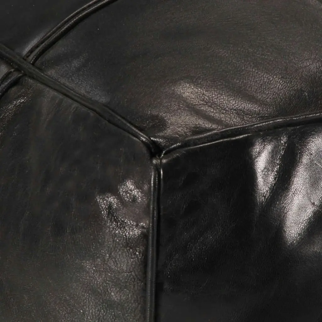 Pouffe Black 60x60x30 cm Genuine Goat Leather 248134