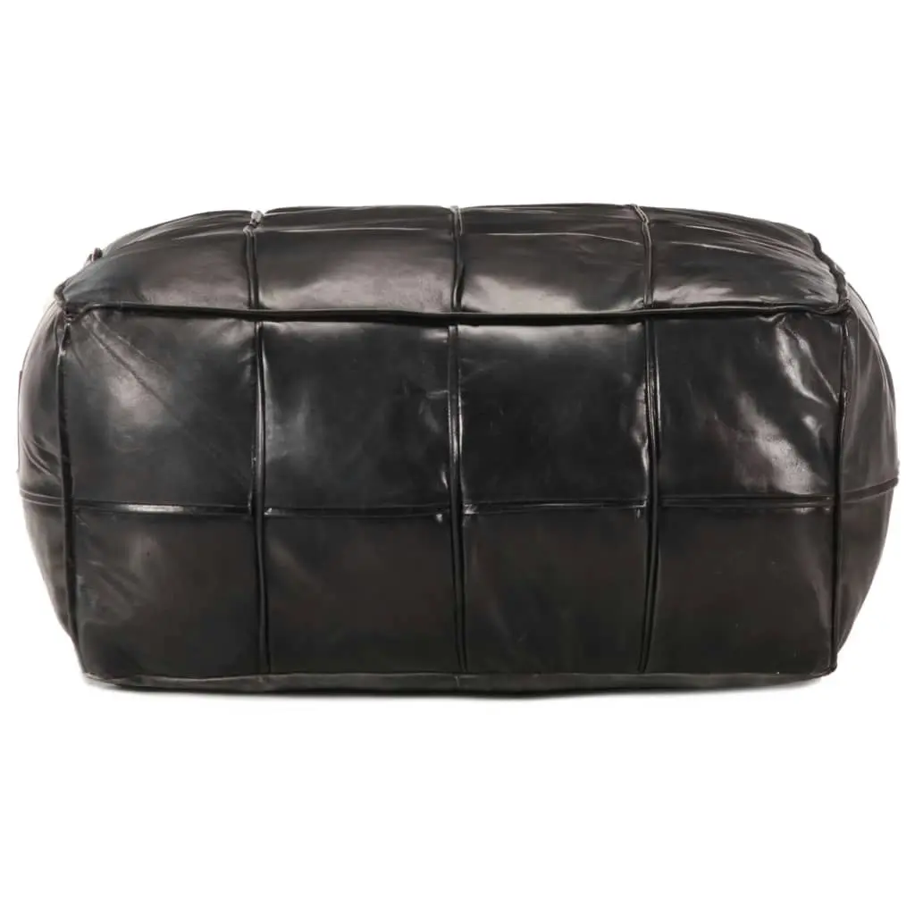 Pouffe Black 60x60x30 cm Genuine Goat Leather 248134