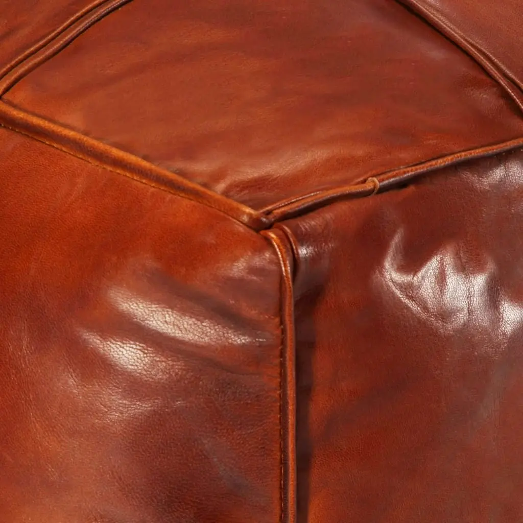 Pouffe Tan 60x60x30 cm Genuine Goat Leather 248132