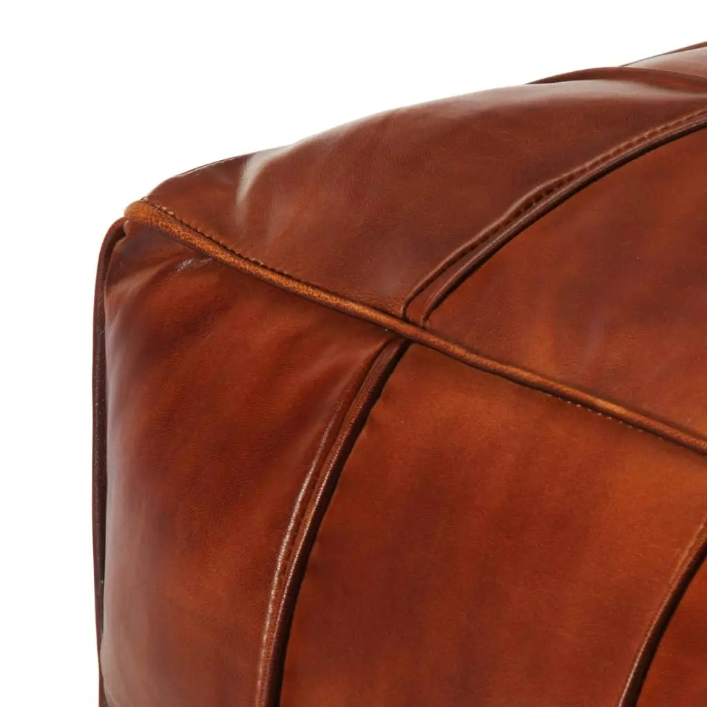 Pouffe Tan 60x60x30 cm Genuine Goat Leather 248132