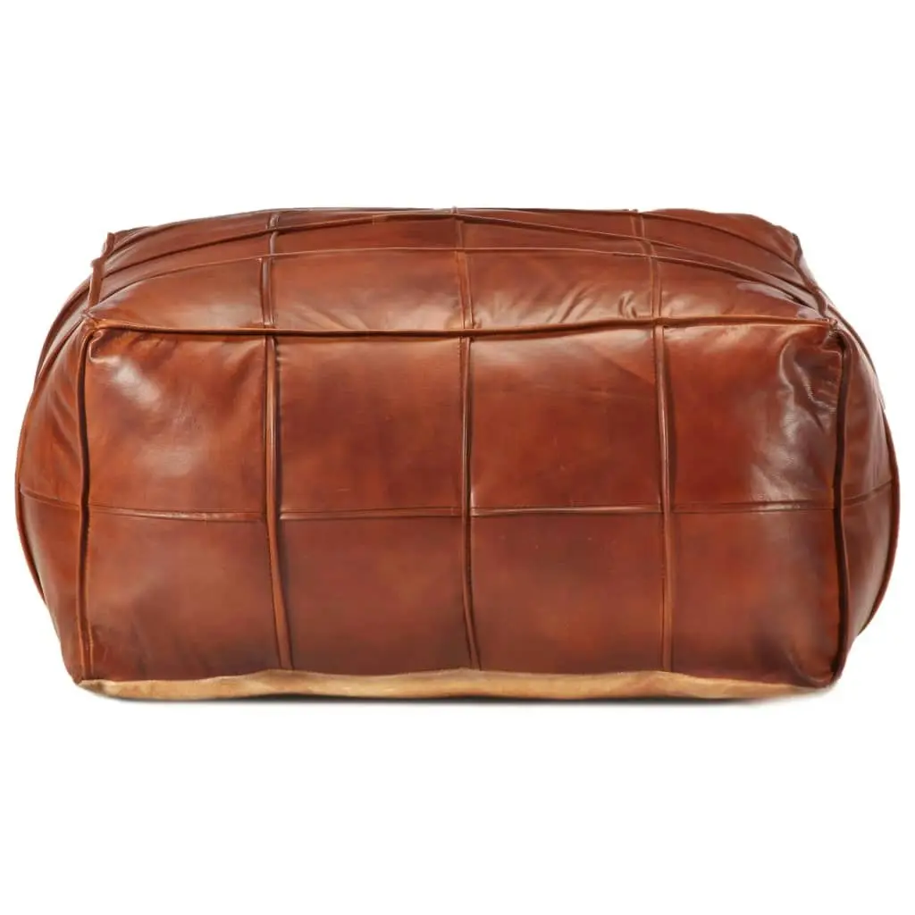 Pouffe Tan 60x60x30 cm Genuine Goat Leather 248132