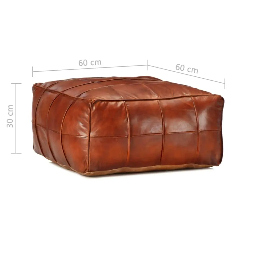 Pouffe Tan 60x60x30 cm Genuine Goat Leather 248132