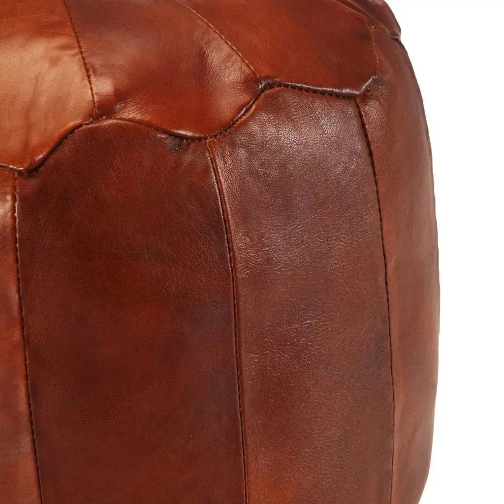 Pouffe Tan 40x35 cm Genuine Goat Leather 248129