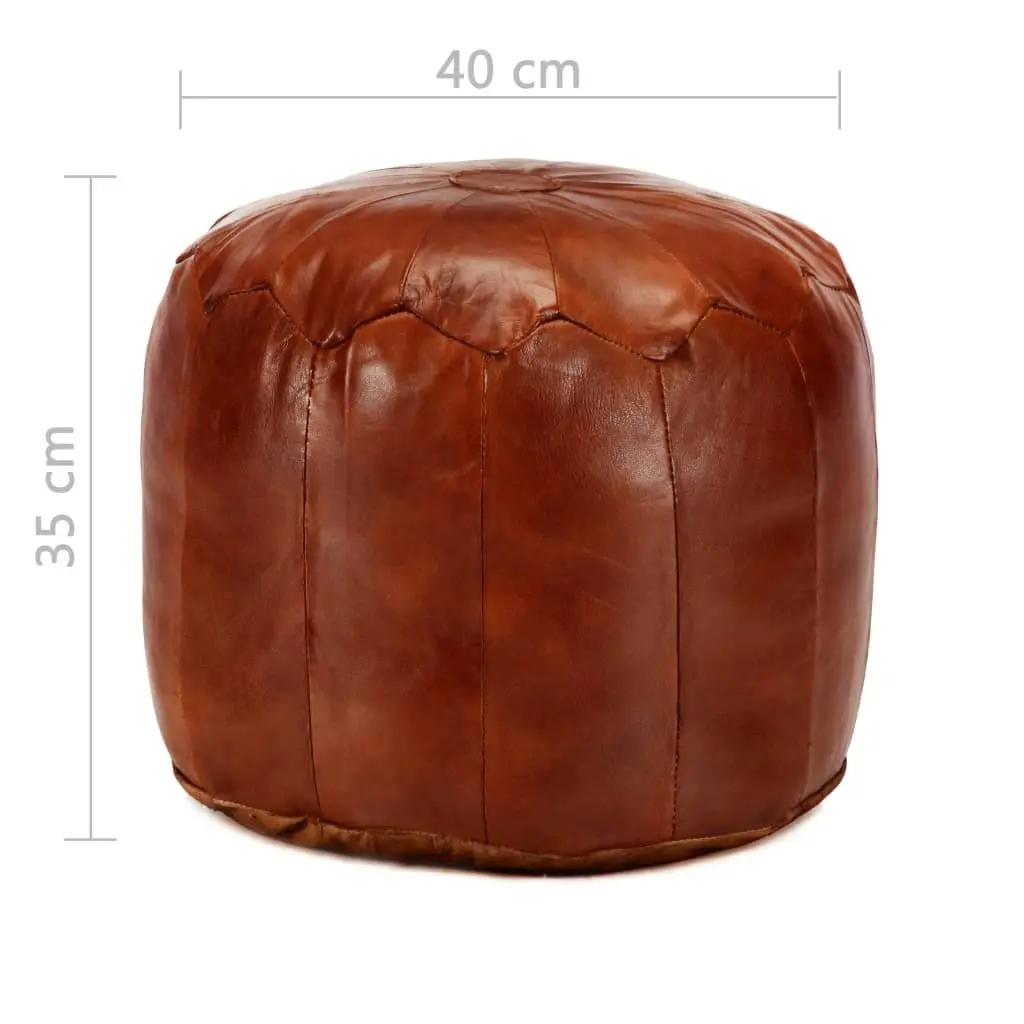 Pouffe Tan 40x35 cm Genuine Goat Leather 248129