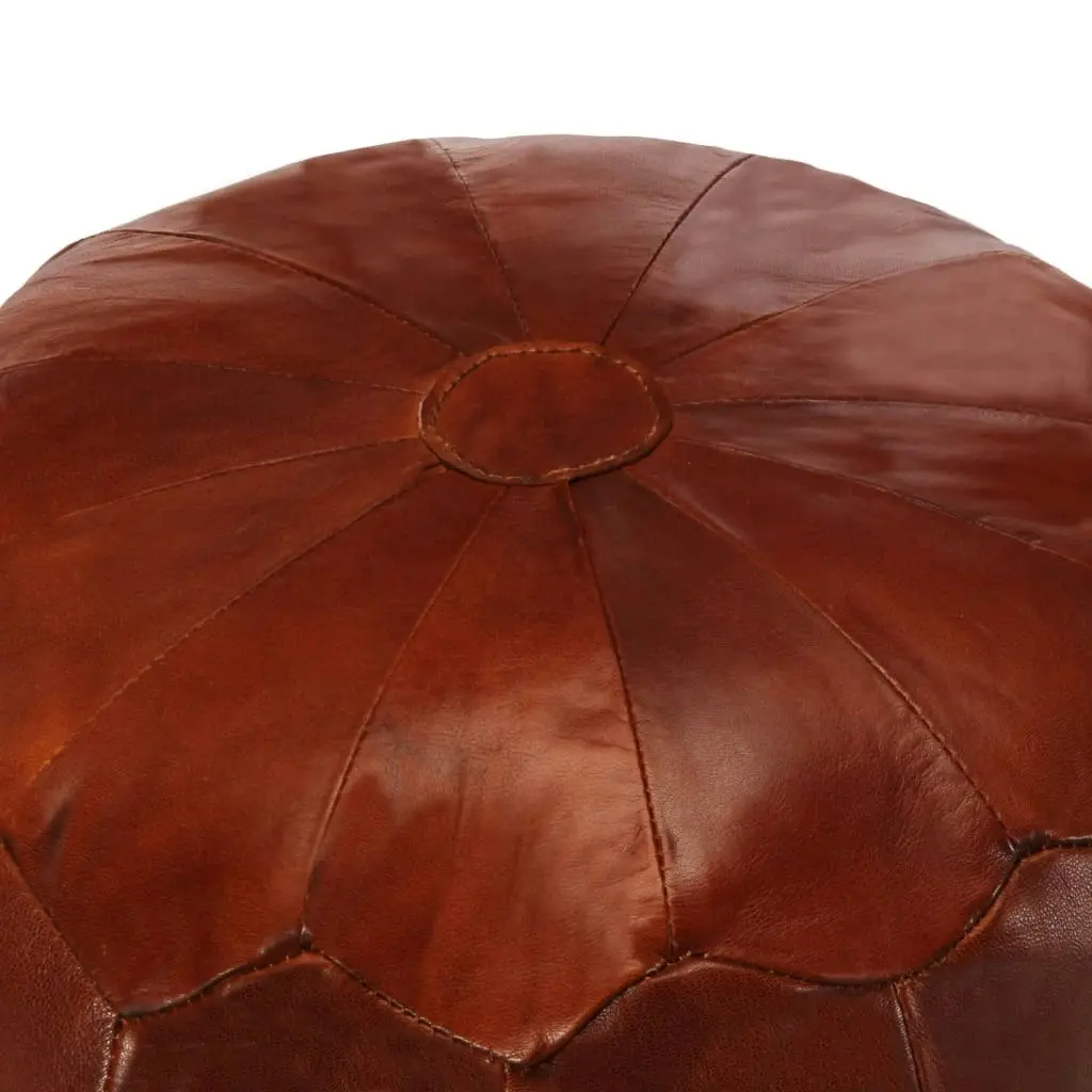 Pouffe Tan 40x35 cm Genuine Goat Leather 248129