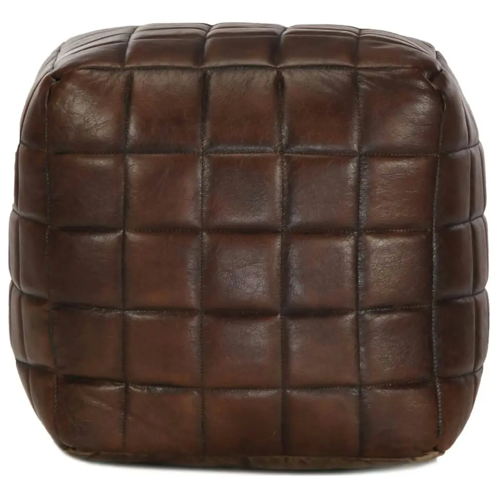 Pouffe Dark Brown 40x40x40 cm Genuine Goat Leather 248136