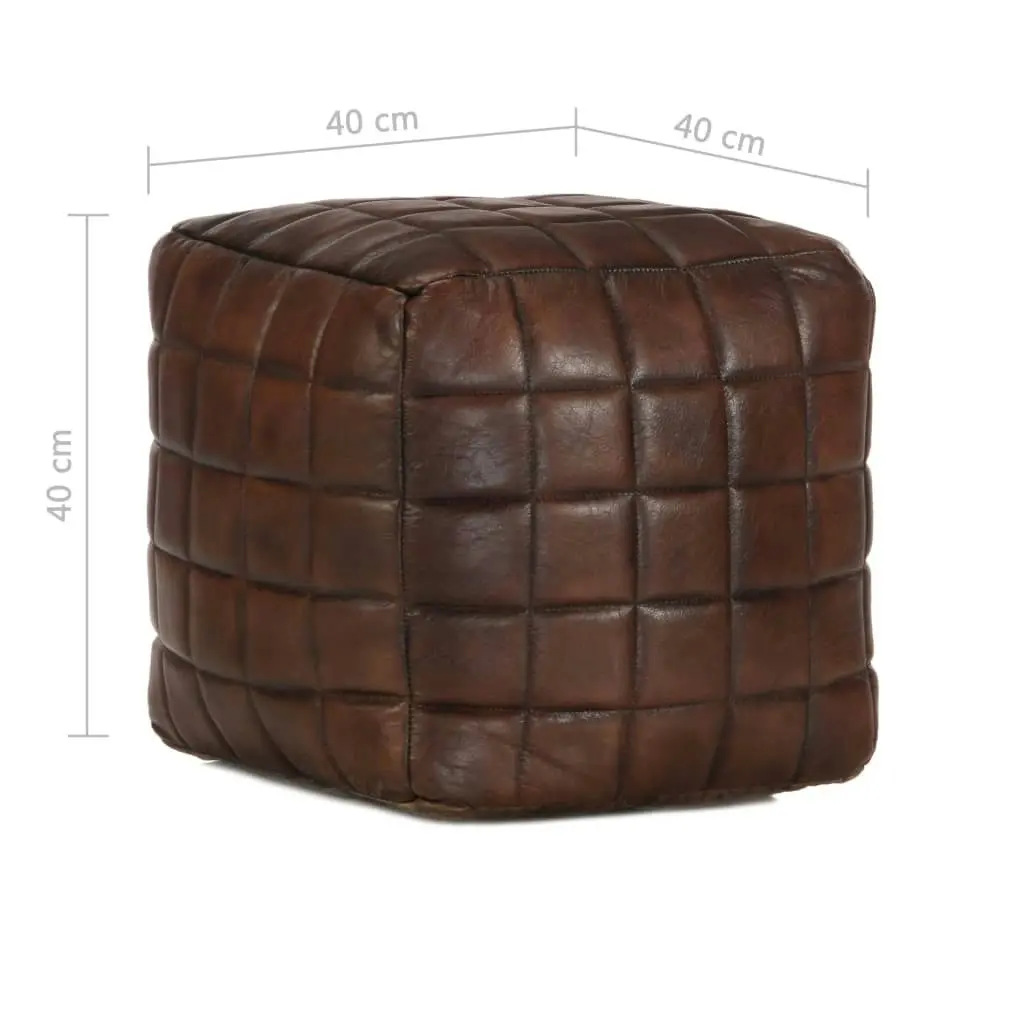 Pouffe Dark Brown 40x40x40 cm Genuine Goat Leather 248136