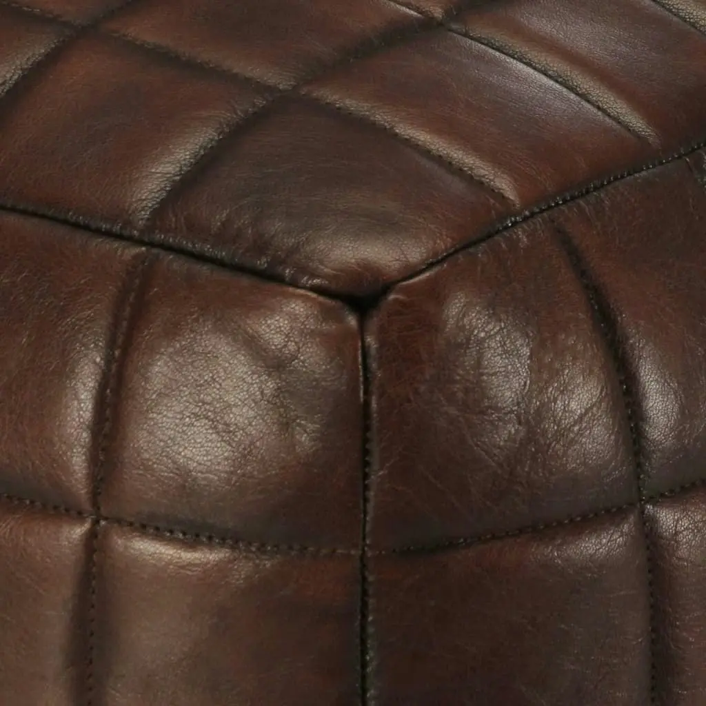 Pouffe Dark Brown 40x40x40 cm Genuine Goat Leather 248136