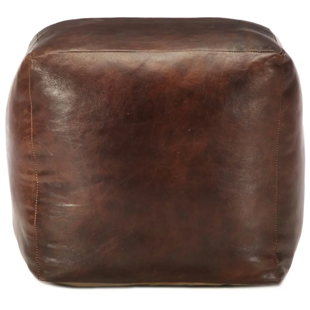 Pouffe Dark Brown 40x40x40 cm Genuine Goat Leather 248127