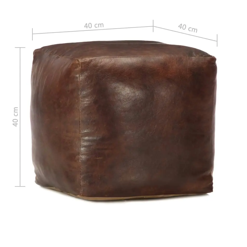 Pouffe Dark Brown 40x40x40 cm Genuine Goat Leather 248127