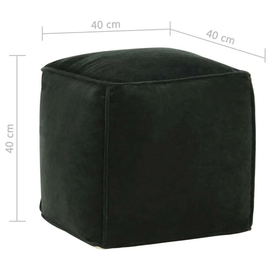 Pouffe Cotton Velvet 40x40x40 cm Forest Green 284028