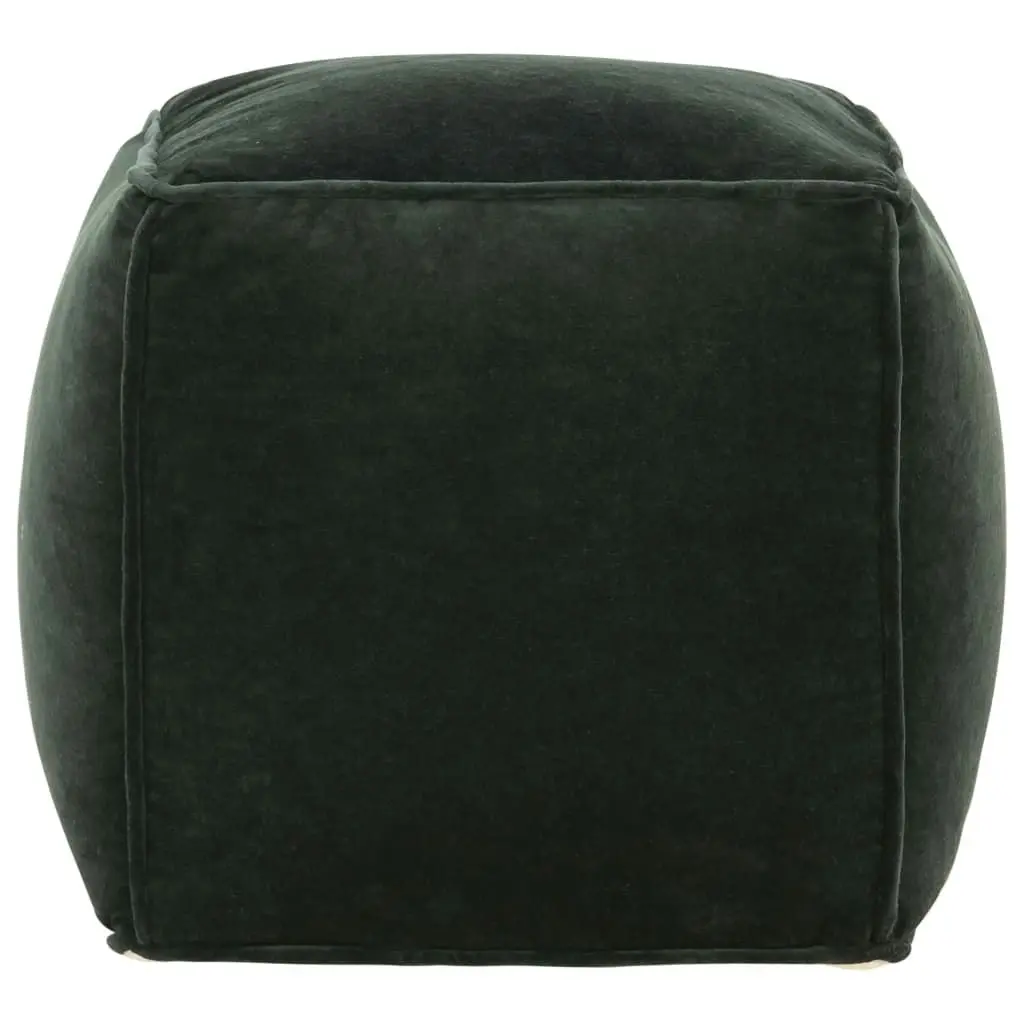 Pouffe Cotton Velvet 40x40x40 cm Forest Green 284028