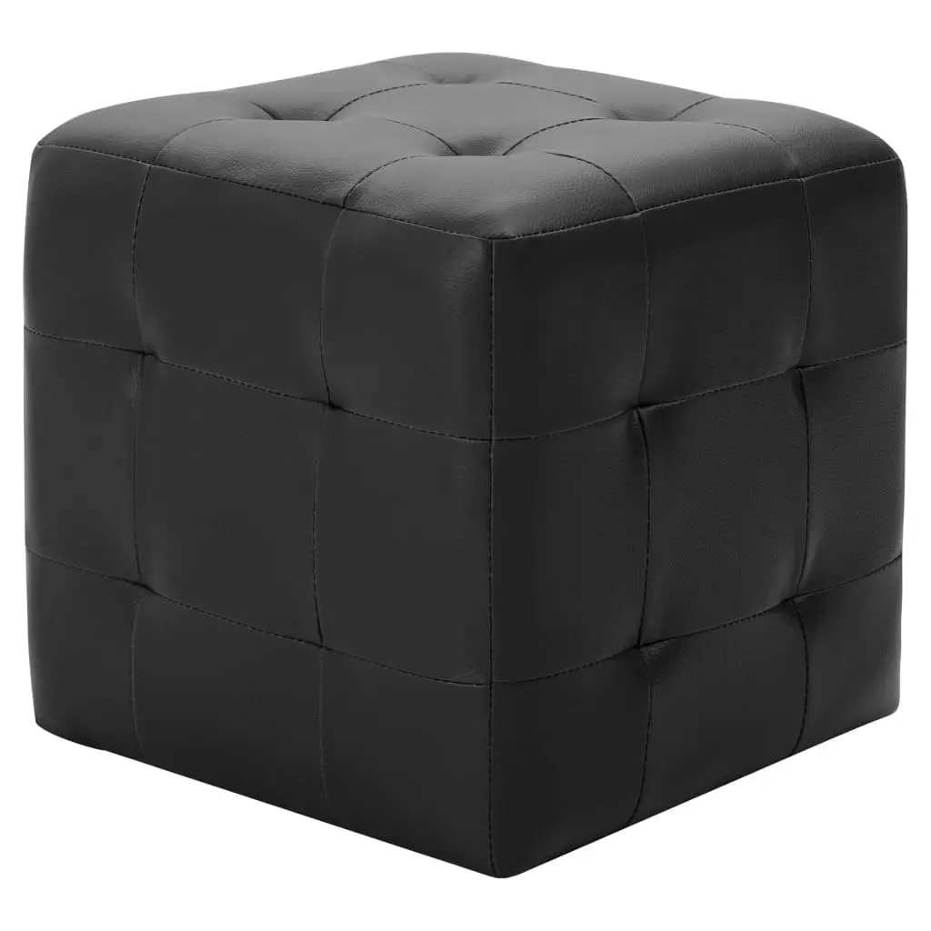 Pouffe 2 pcs Black 30x30x30 cm Faux Leather 278390