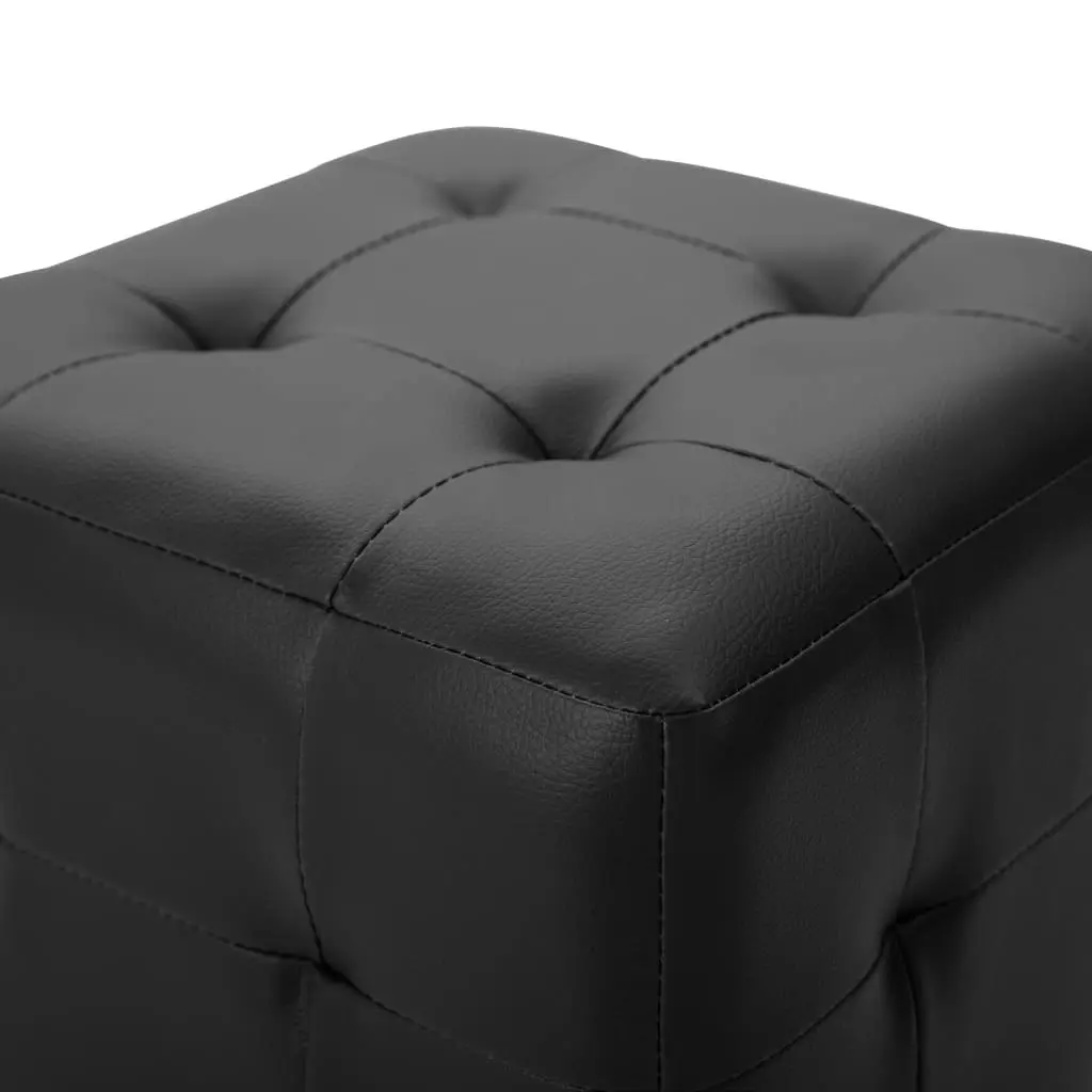 Pouffe 2 pcs Black 30x30x30 cm Faux Leather 278390