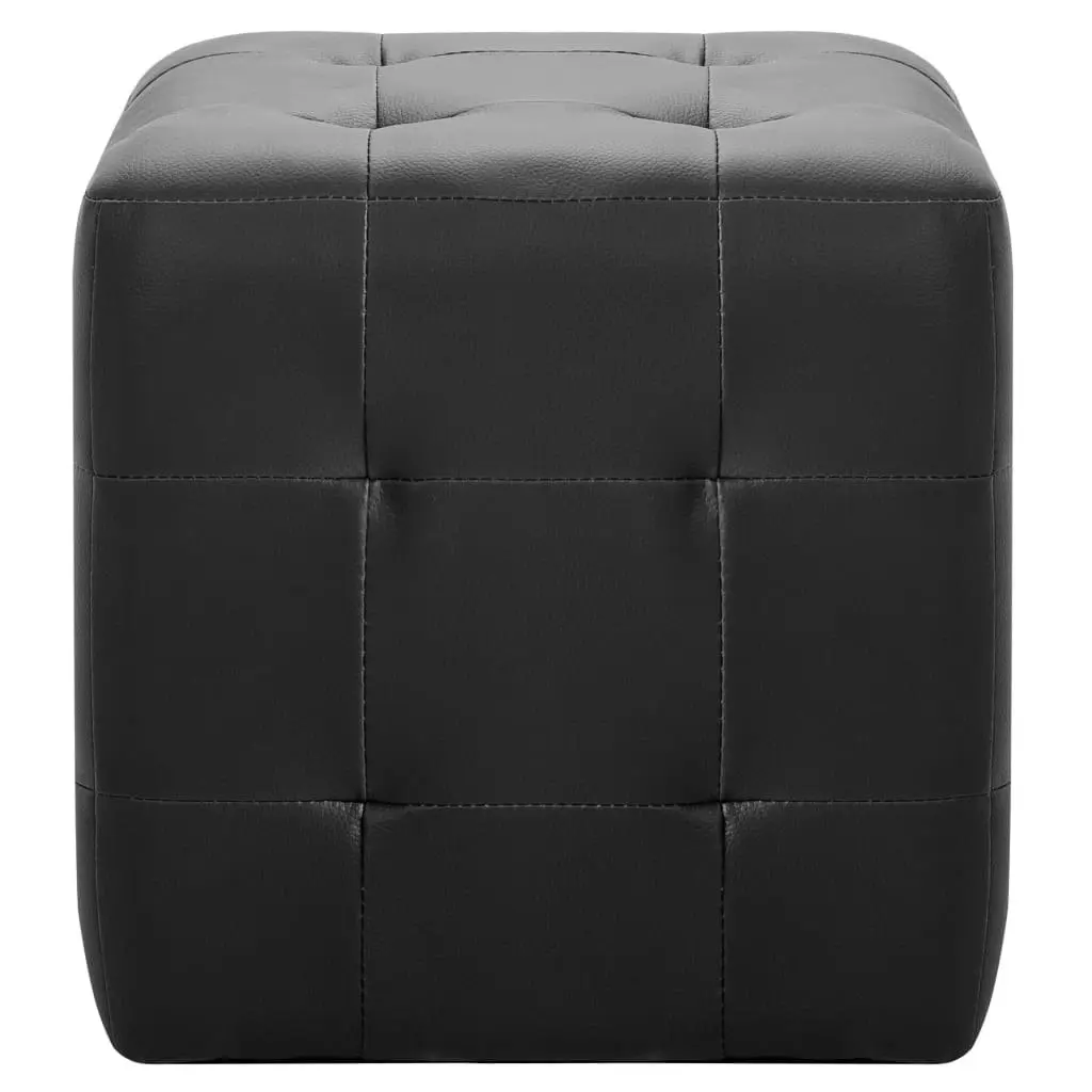 Pouffe 2 pcs Black 30x30x30 cm Faux Leather 278390