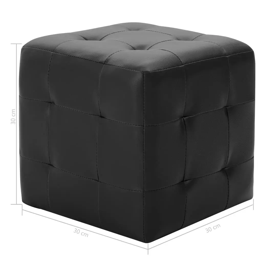 Pouffe 2 pcs Black 30x30x30 cm Faux Leather 278390