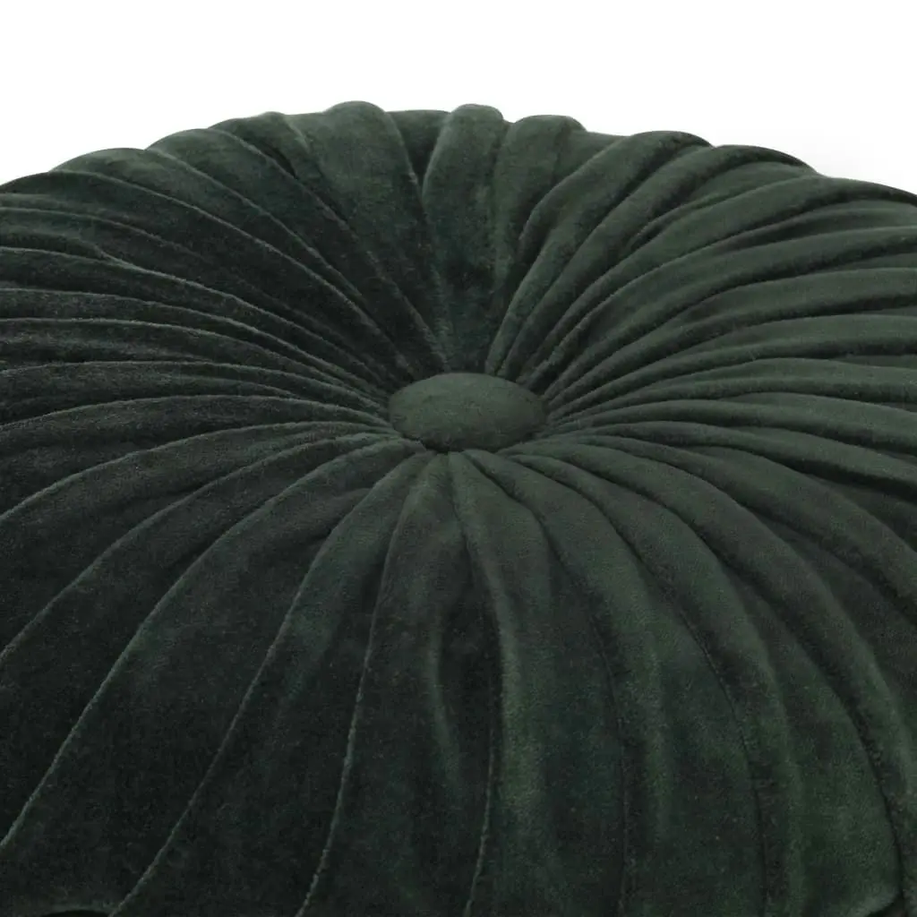 Pouffe Cotton Velvet Smock Design 40x30 cm Green 284033