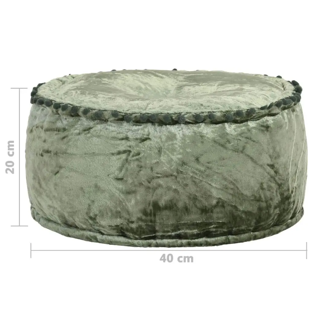 Round Pouffe Velvet 40x20 cm Green 287567