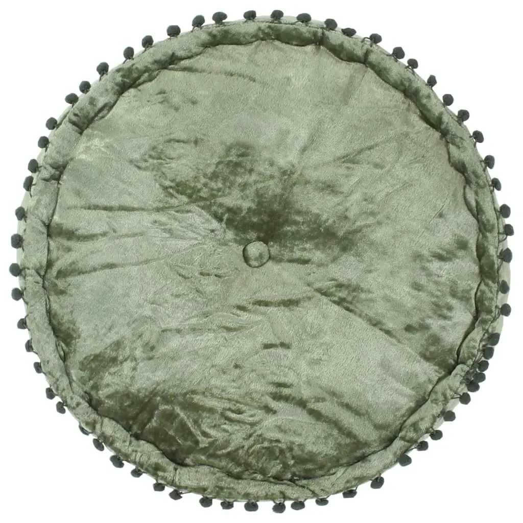 Round Pouffe Velvet 40x20 cm Green 287567