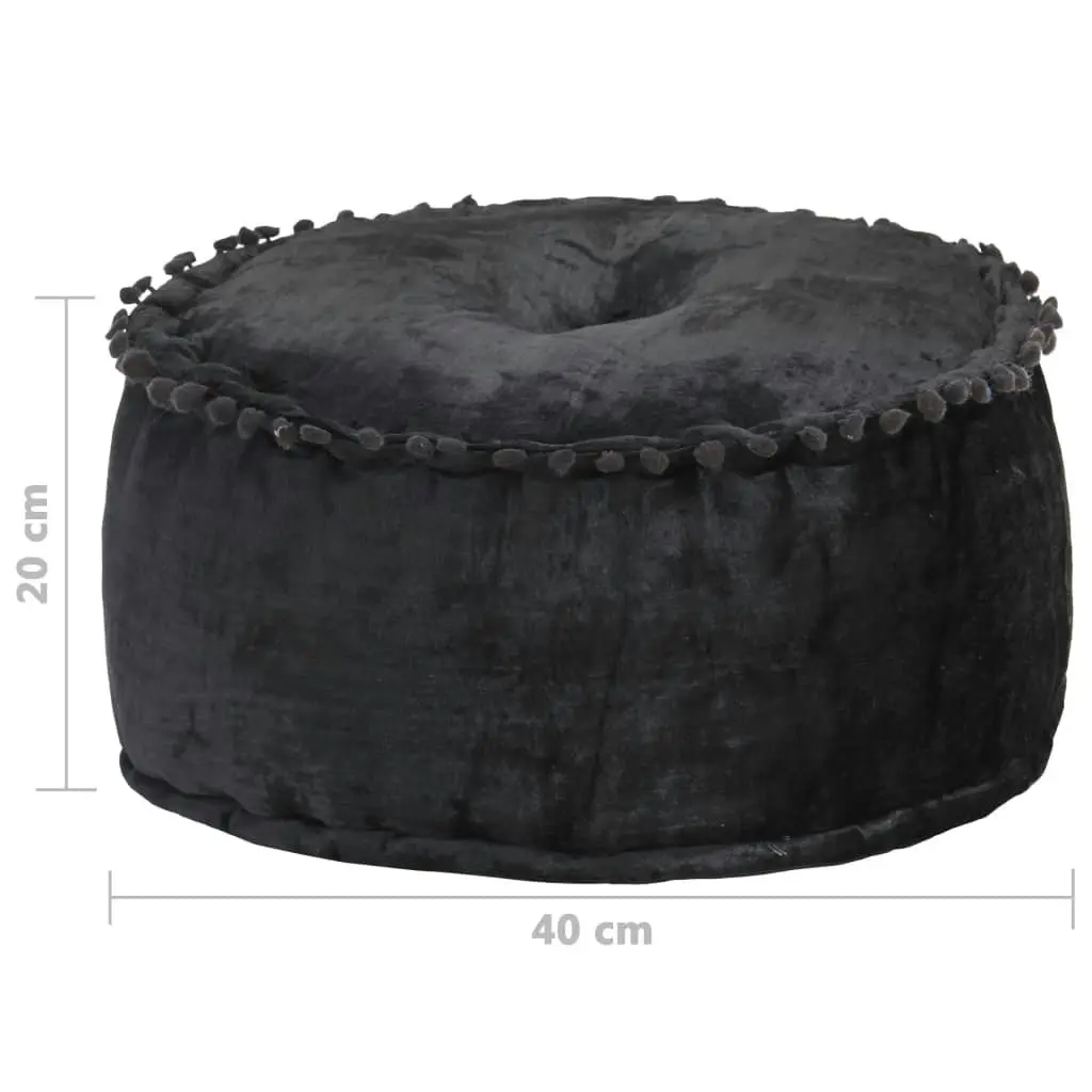 Round Pouffe Velvet 40x20 cm Anthracite 287565