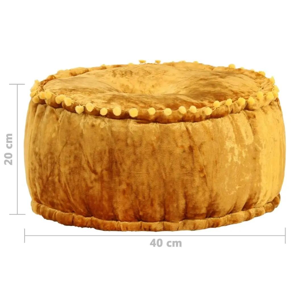 Round Pouffe Velvet 40x20 cm Mustard 287568