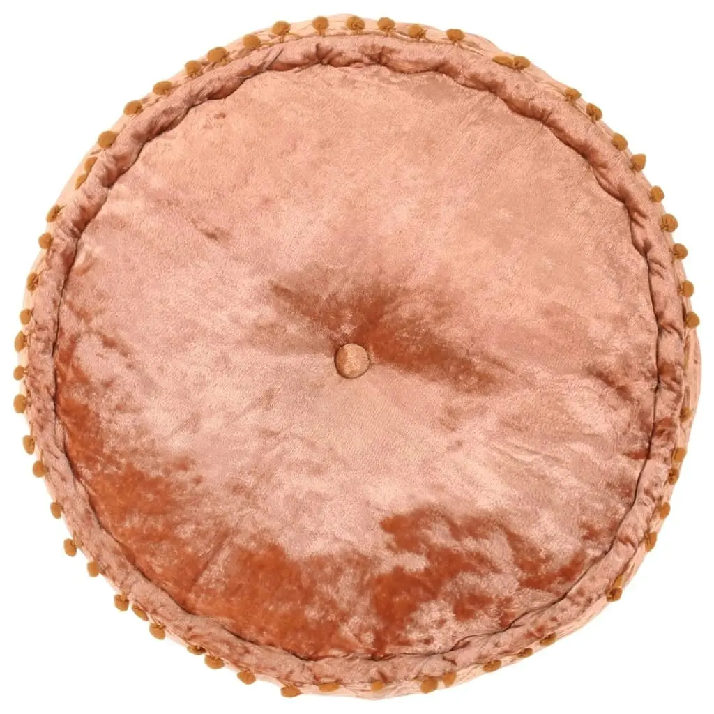 Round Pouffe Velvet 40x20 cm Rust 287569