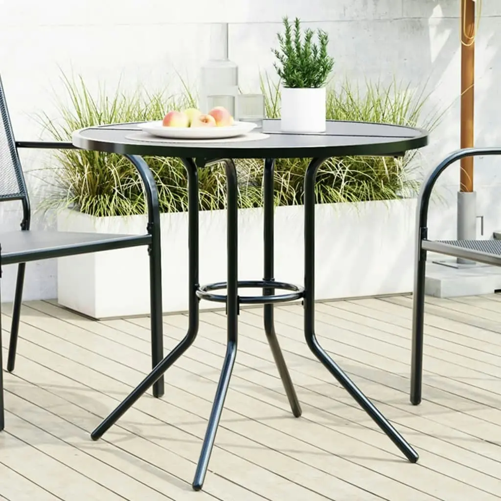 Patio Table Round Anthracite Ã˜80x72.5 cm Powder-coated Steel 4009263