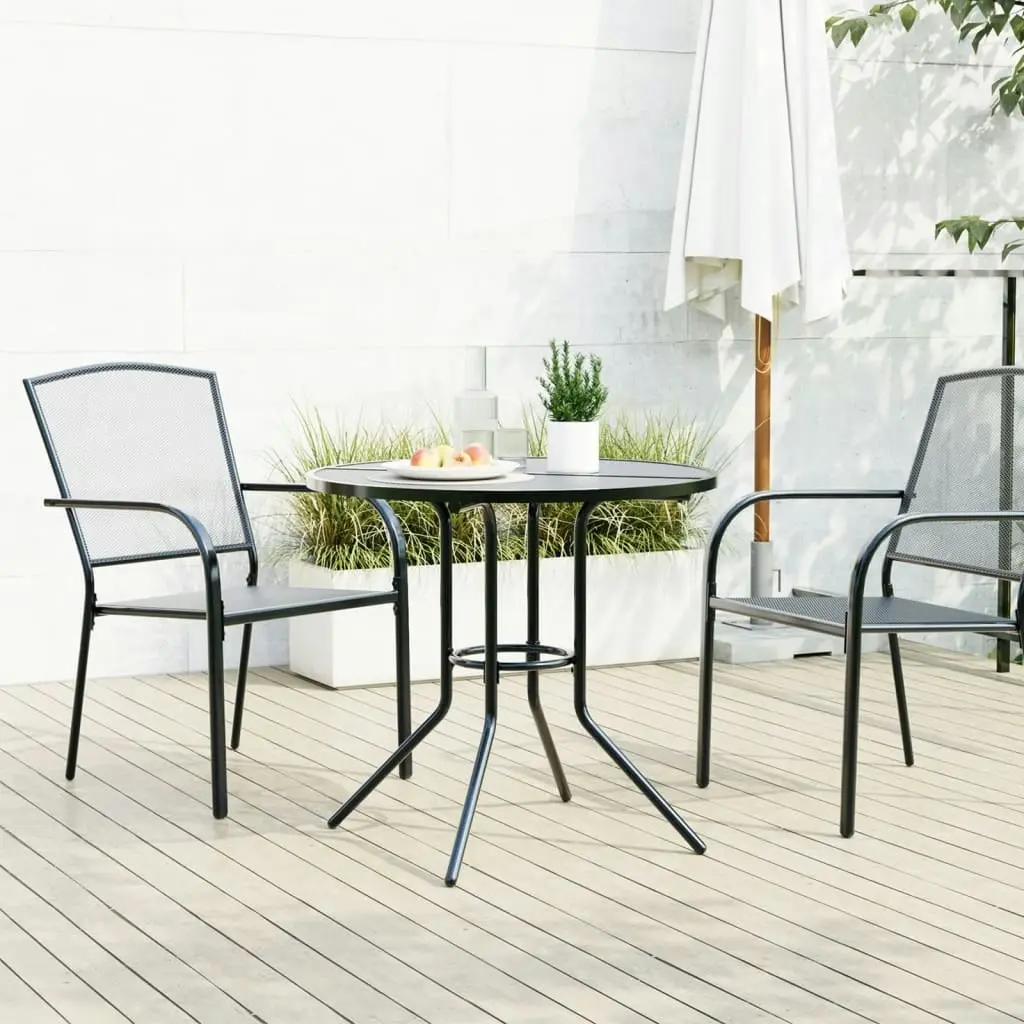 Patio Table Round Anthracite Ã˜80x72.5 cm Powder-coated Steel 4009263