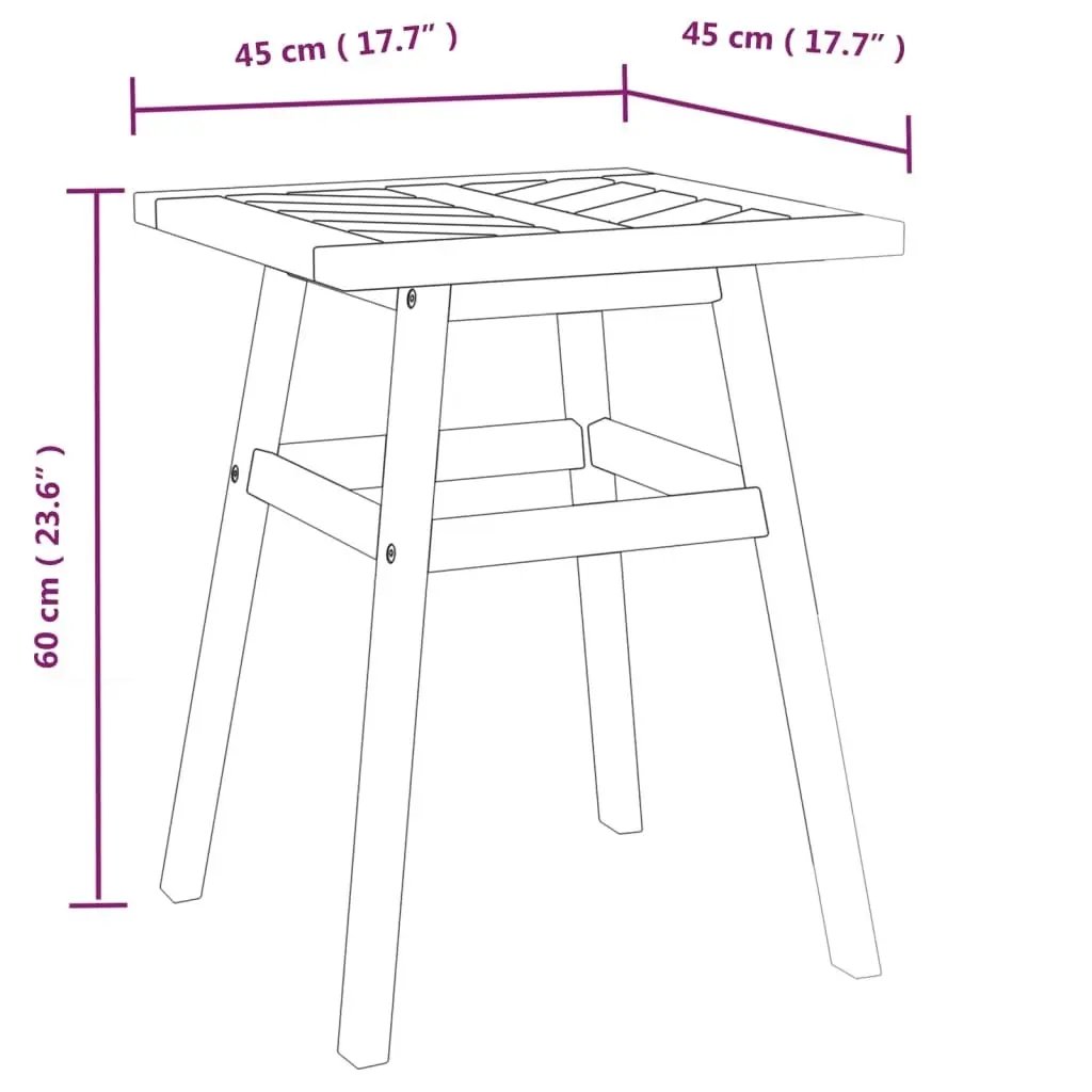 Side Table 45x45x60 cm Solid Wood Acacia 362229