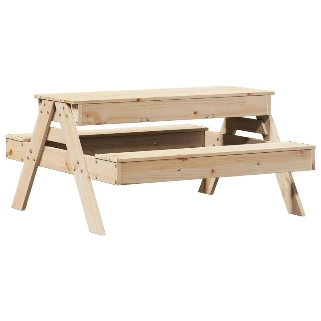 Picnic Table with Sandpit for Kids Solid Wood Pine 832592