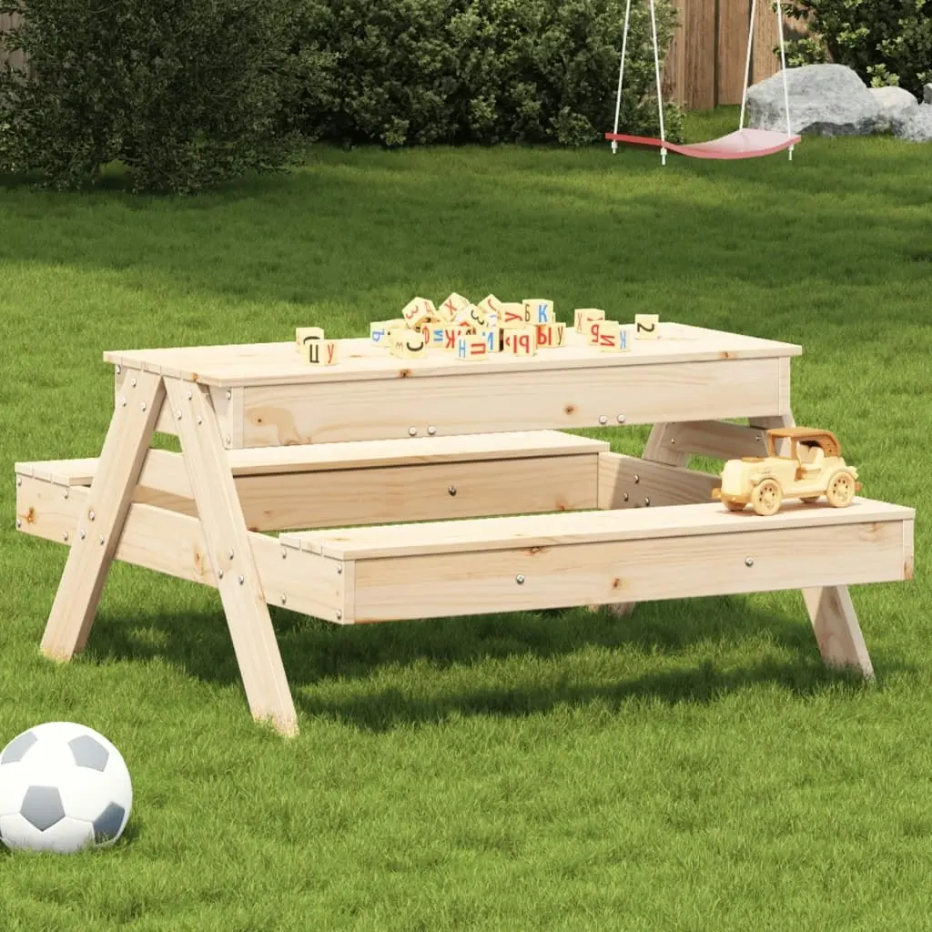 Picnic Table with Sandpit for Kids Solid Wood Pine 832592