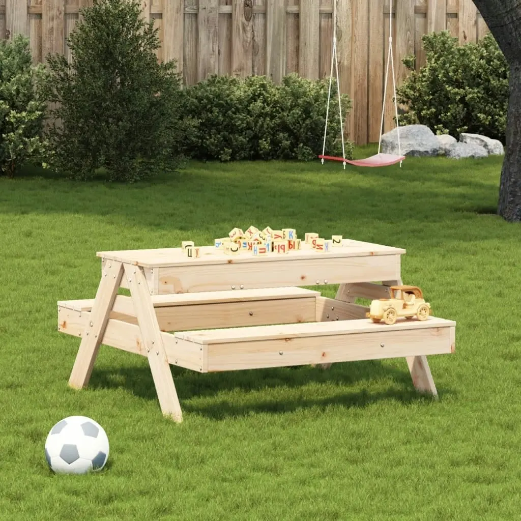 Picnic Table with Sandpit for Kids Solid Wood Pine 832592