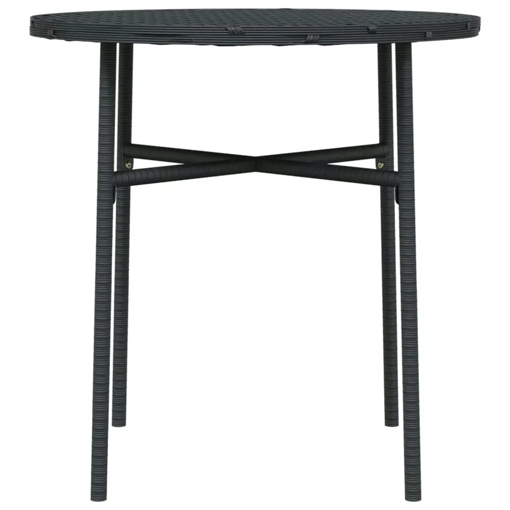 Tea Table Black 45 cm Poly Rattan 317174