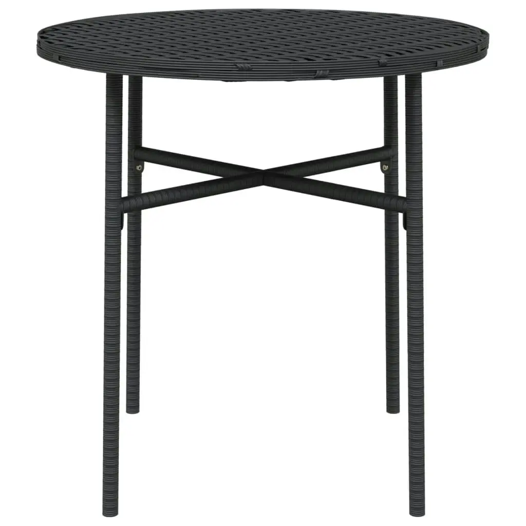 Tea Table Black 45 cm Poly Rattan 317174