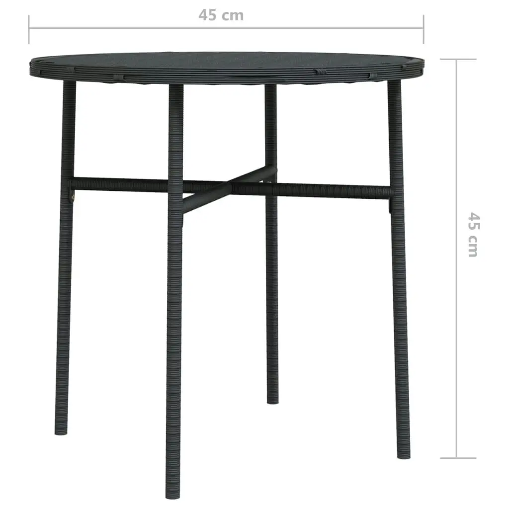 Tea Table Black 45 cm Poly Rattan 317174