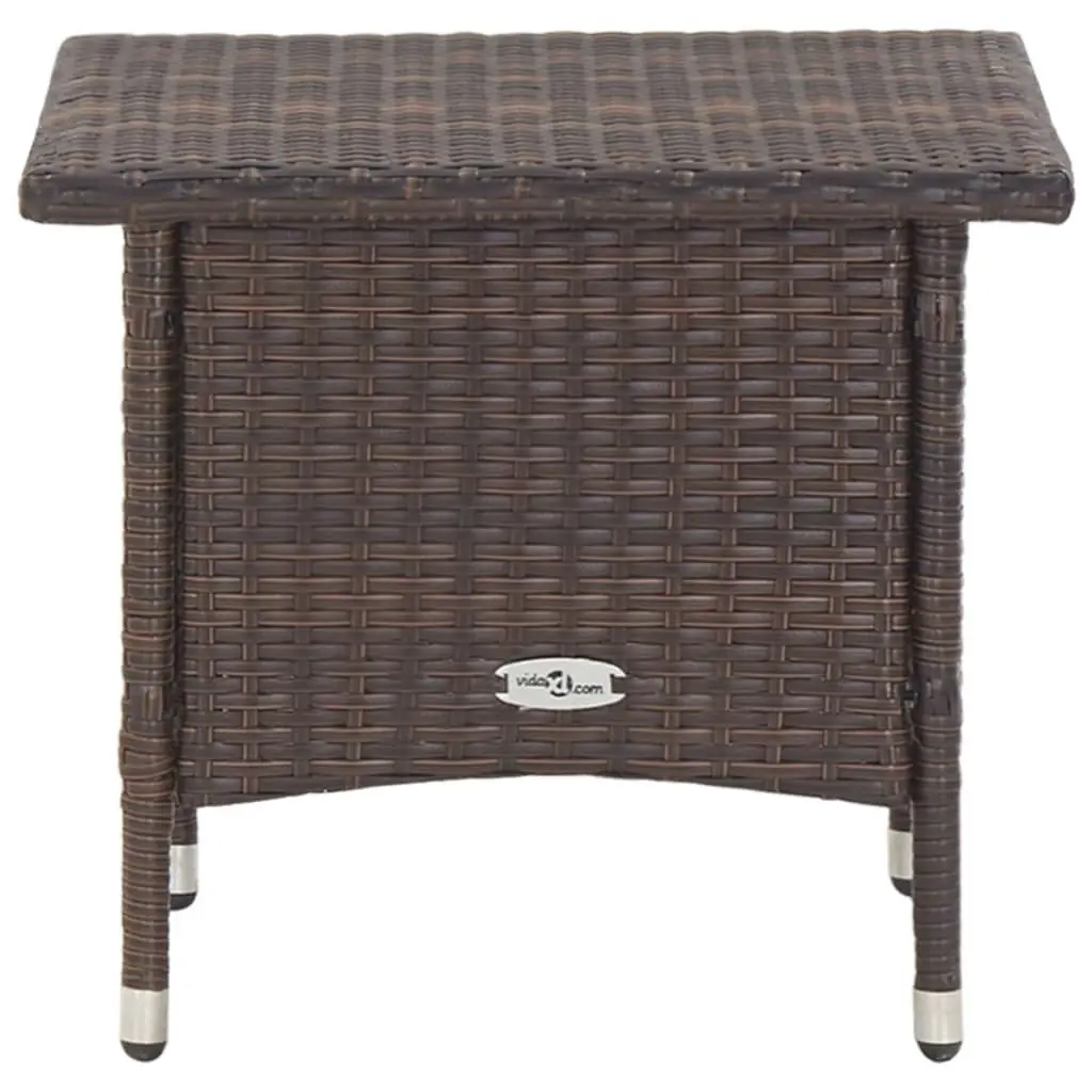 Tea Table Brown 50x50x47 cm Poly Rattan 46251