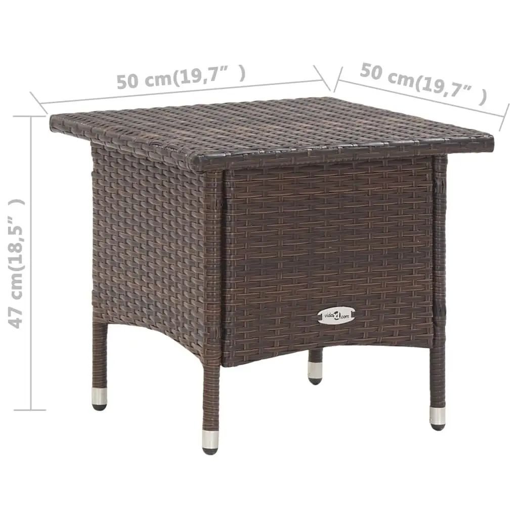 Tea Table Brown 50x50x47 cm Poly Rattan 46251