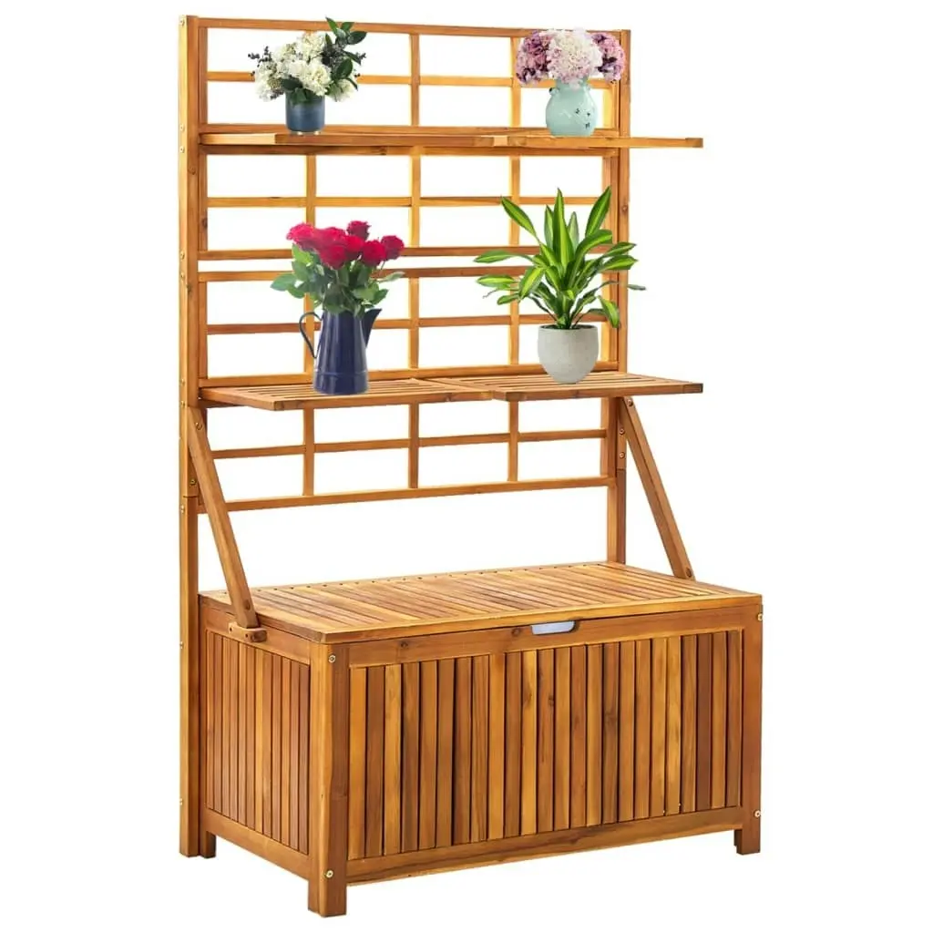 Storage Box with Trellis 99x55x160 cm Solid Acacia Wood 311881