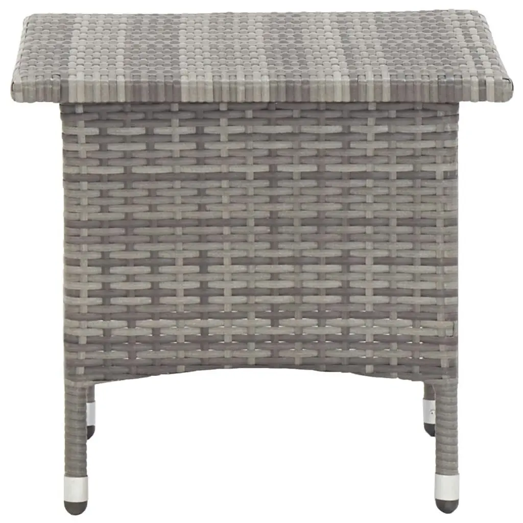 Tea Table Grey 50x50x47 cm Poly Rattan 46252