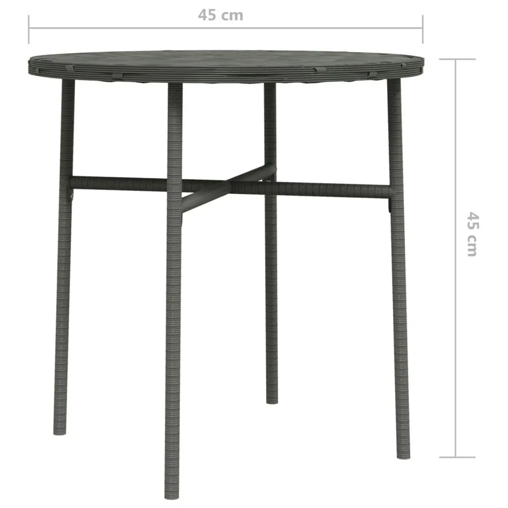 Tea Table Grey 45 cm Poly Rattan 317176