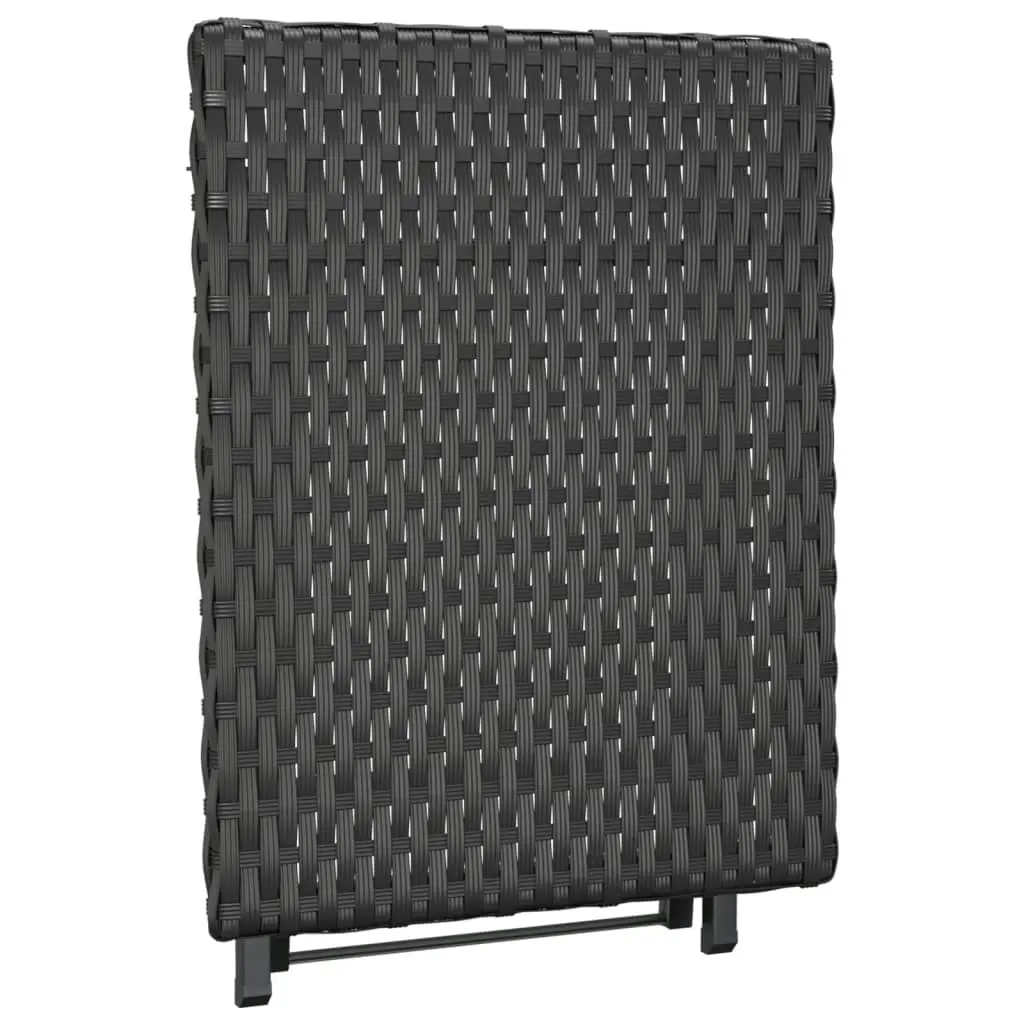 Folding Table Black 45x35x32 cm Poly Rattan 362251