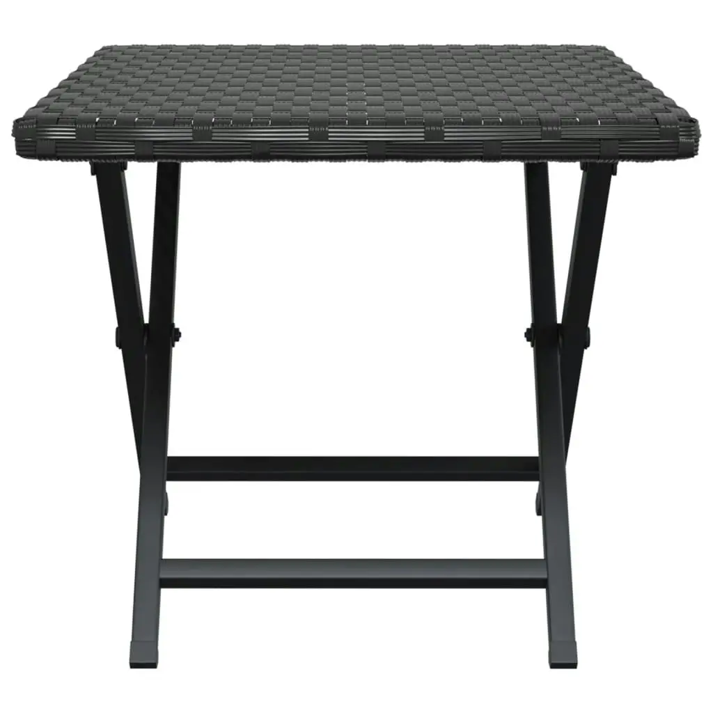 Folding Table Black 45x35x32 cm Poly Rattan 362251