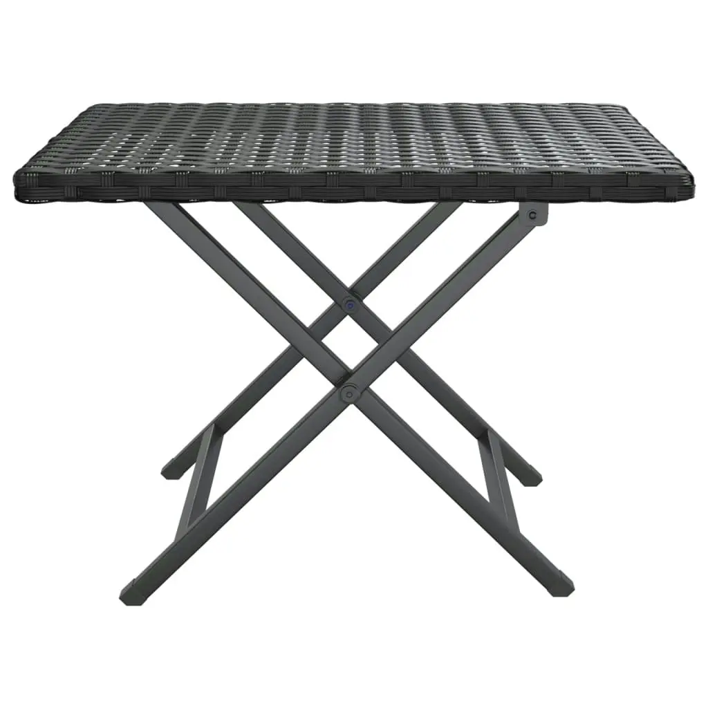 Folding Table Black 45x35x32 cm Poly Rattan 362251